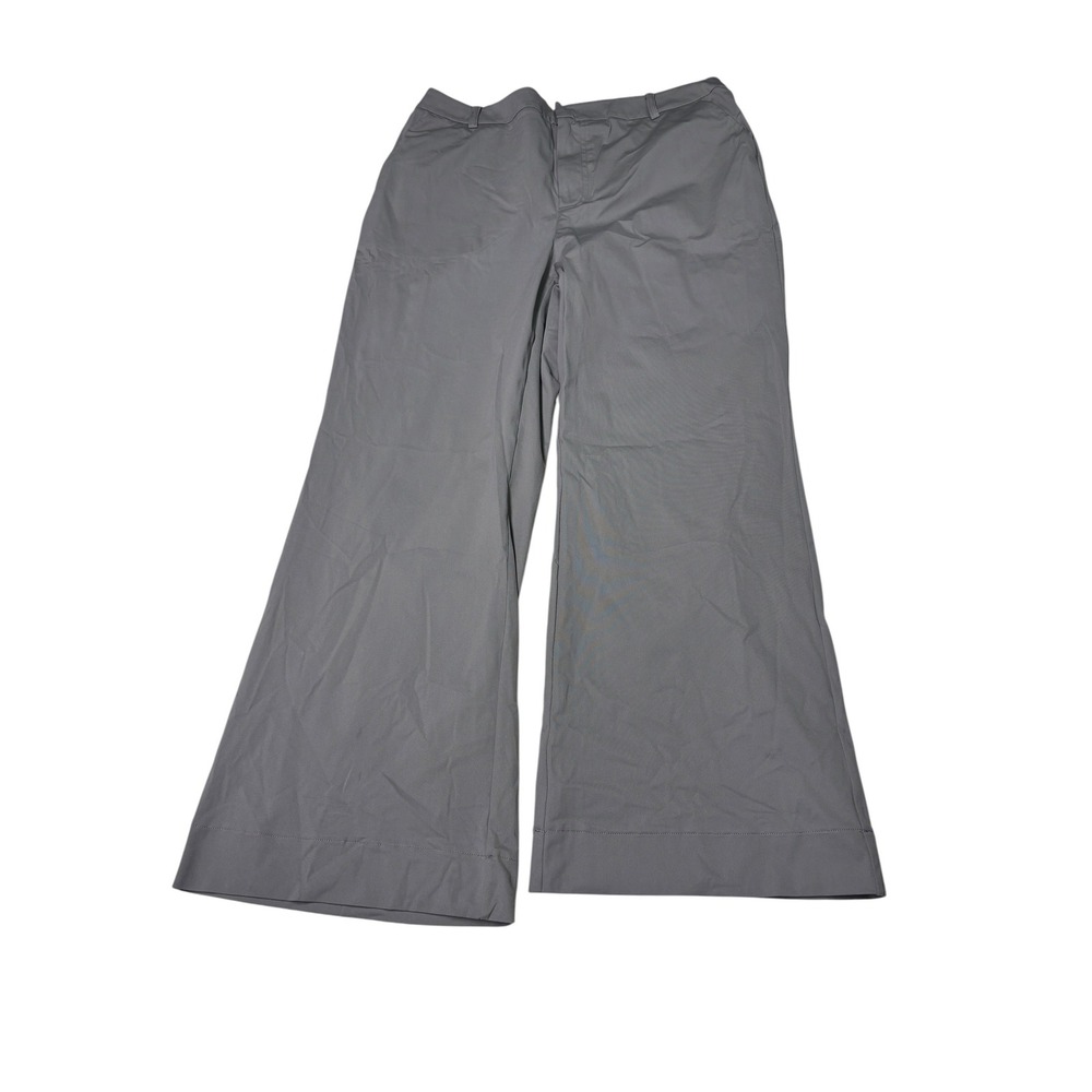 NWT Halara Grey High Waisted Wide Leg Trousers Womens Size L Regular W33 L28